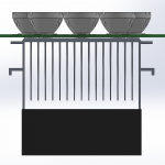 Assembly PCB with LEDs 3D With Heatsink Side